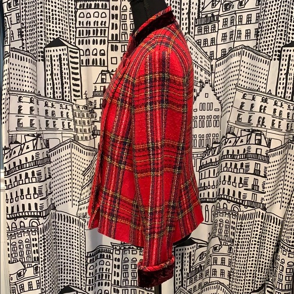 JSJ Petites Stewart Plaid Double Breasted Jacket - Picture 3 of 6